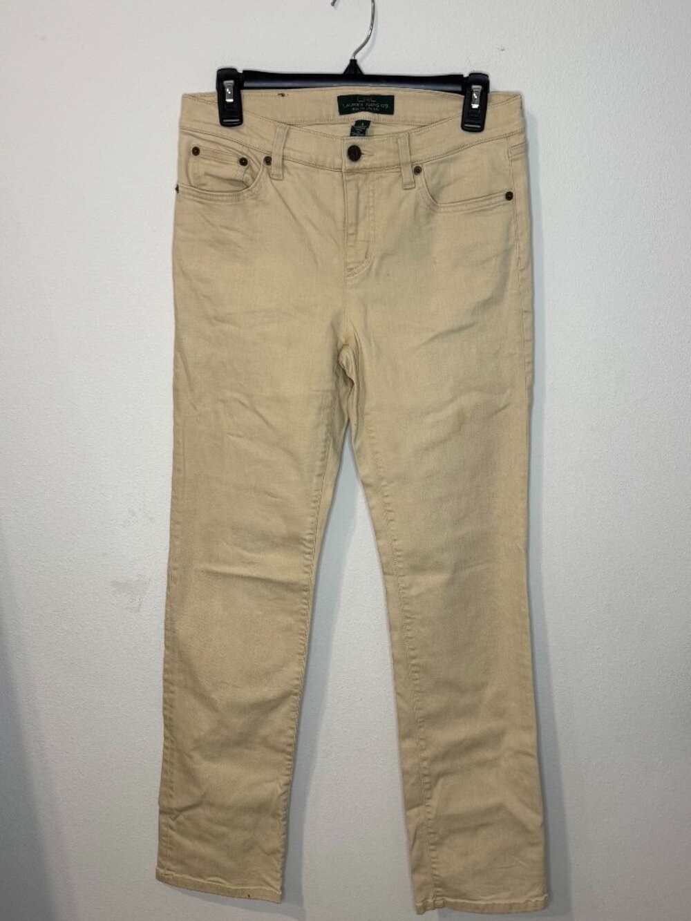 Lauren Ralph Lauren Khaki Beige Modern Slim Straight Pants Size 4